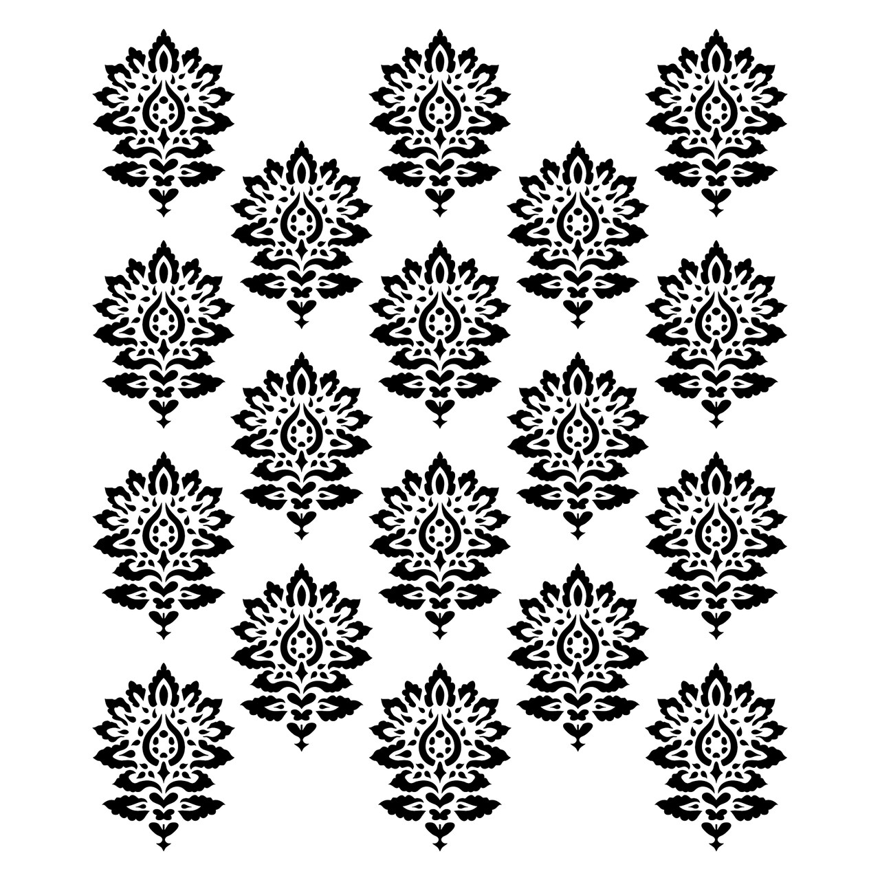 Batik Damask All Over Embossing 12 x 12 Stencil | FS070 by Designer Stencils | Pattern Stencils | Reusable Stencils for Painting on Wood, Wall, Tile, Canvas, Paper, Fabric, Furniture, Floor | Try Instead of a Wallpaper | Easy to Use & Clean
